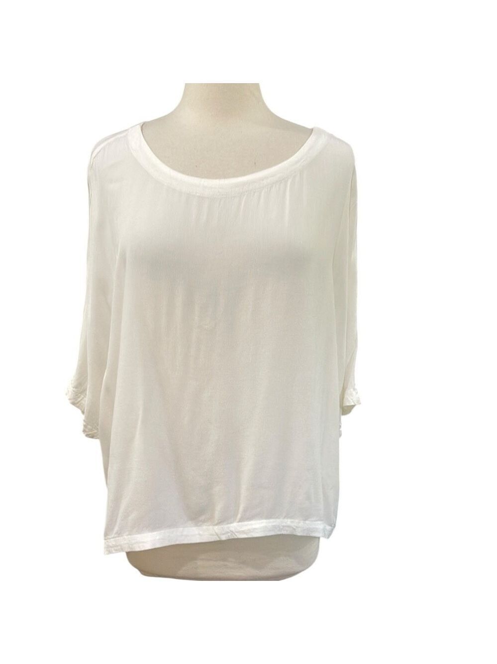 BB Dakota Short Dolman Sleeve Scoop Neck Top SZ 1 X Cream